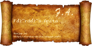 Fördős Anita névjegykártya